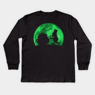 Leprechaun Moon Kids Long Sleeve T-Shirt